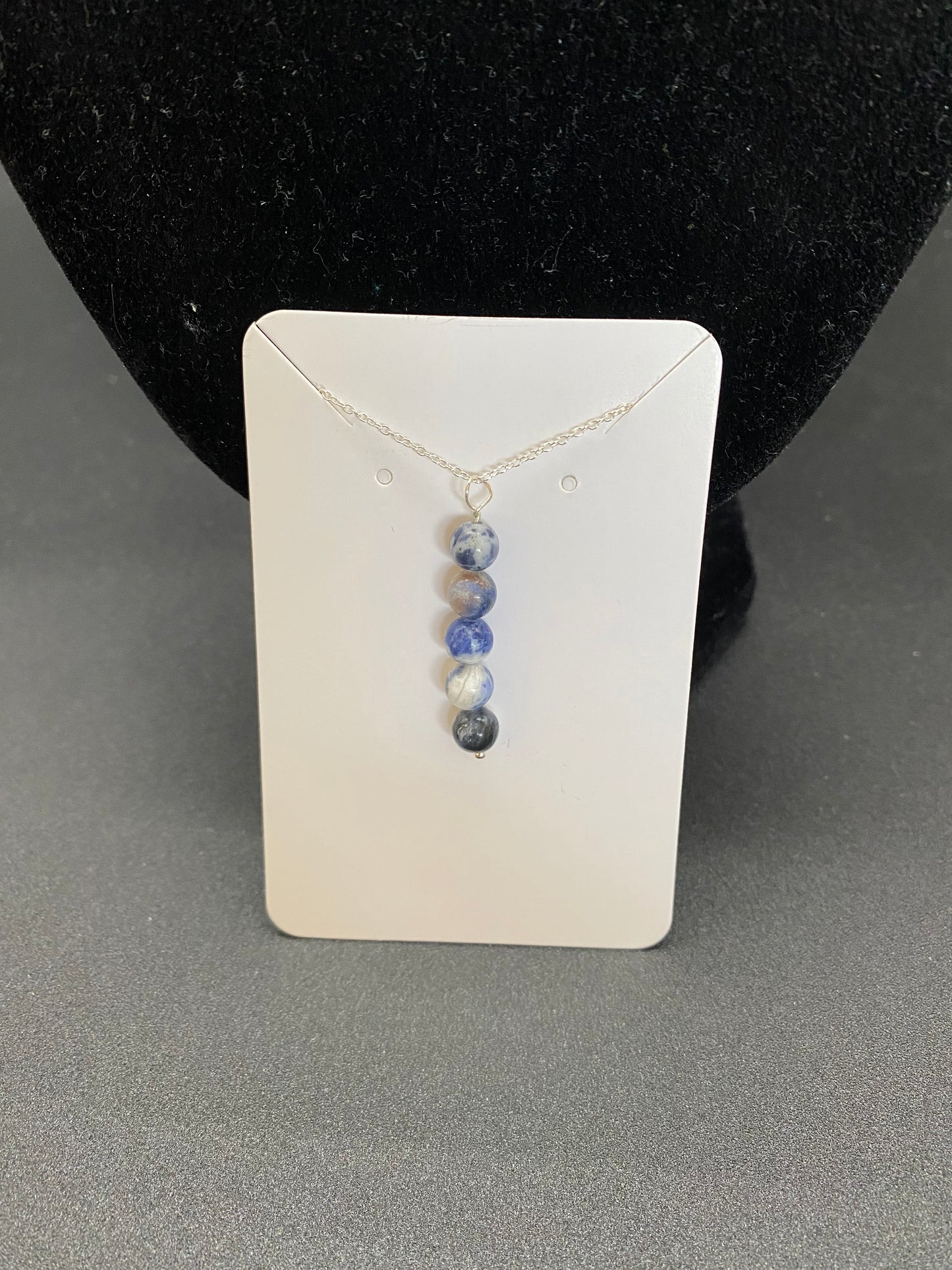 Blue Spot Jasper Sterling Silver Necklace