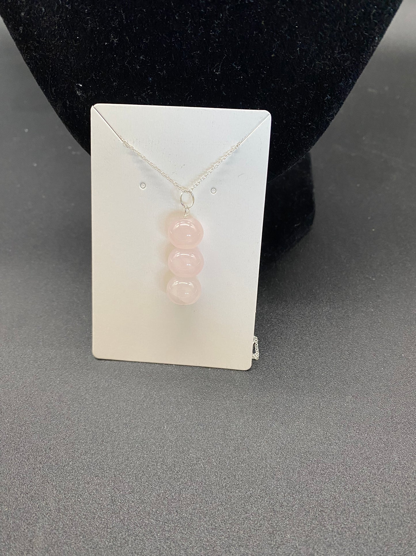 12mm Rose Quartz Sterling Silver Necklace