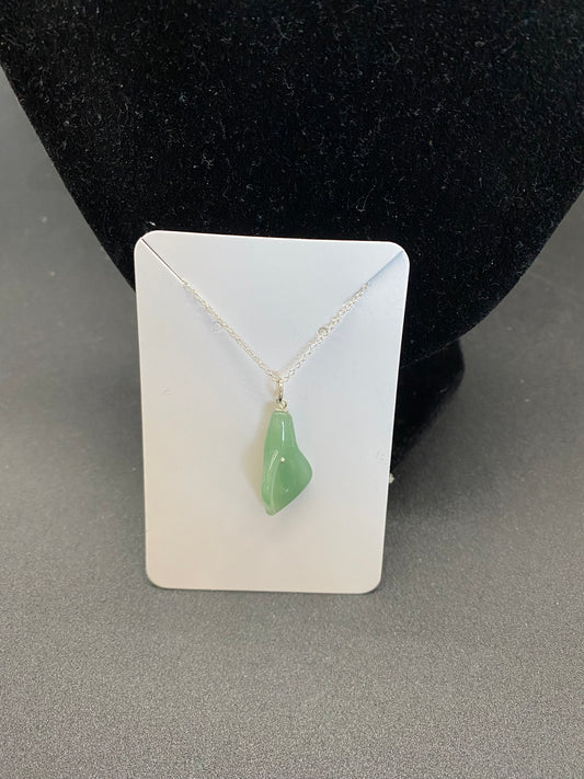 Green Aventurine Calla Lily Sterling Silver Necklace