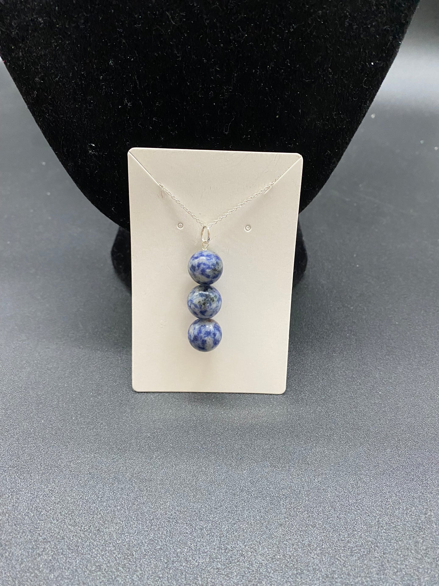 10mm Sodalite Sterling Silver Necklace