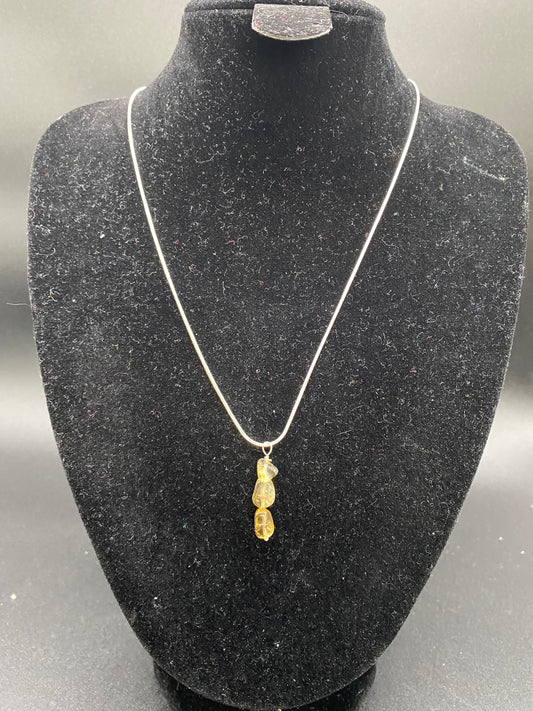 Citrine Nugget Sterling Silver Necklace