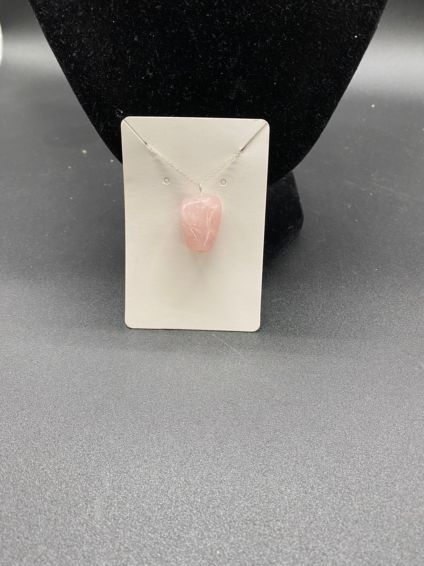 Chunky Rose Quartz Sterling Silver Necklace