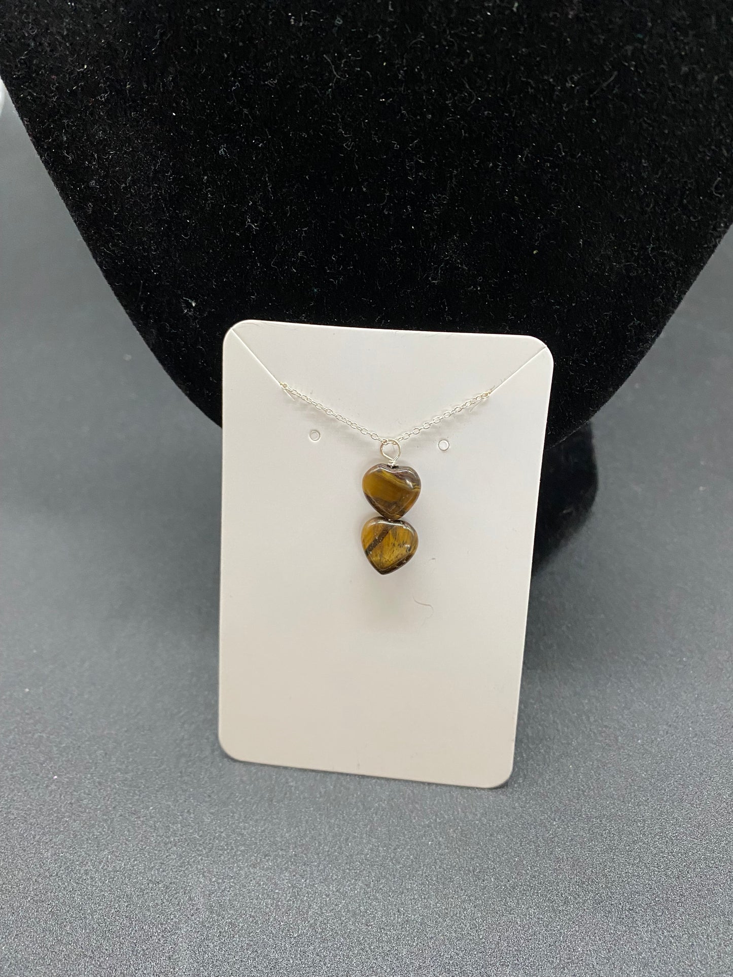 Tigers Eye Heart Sterling Silver Necklace