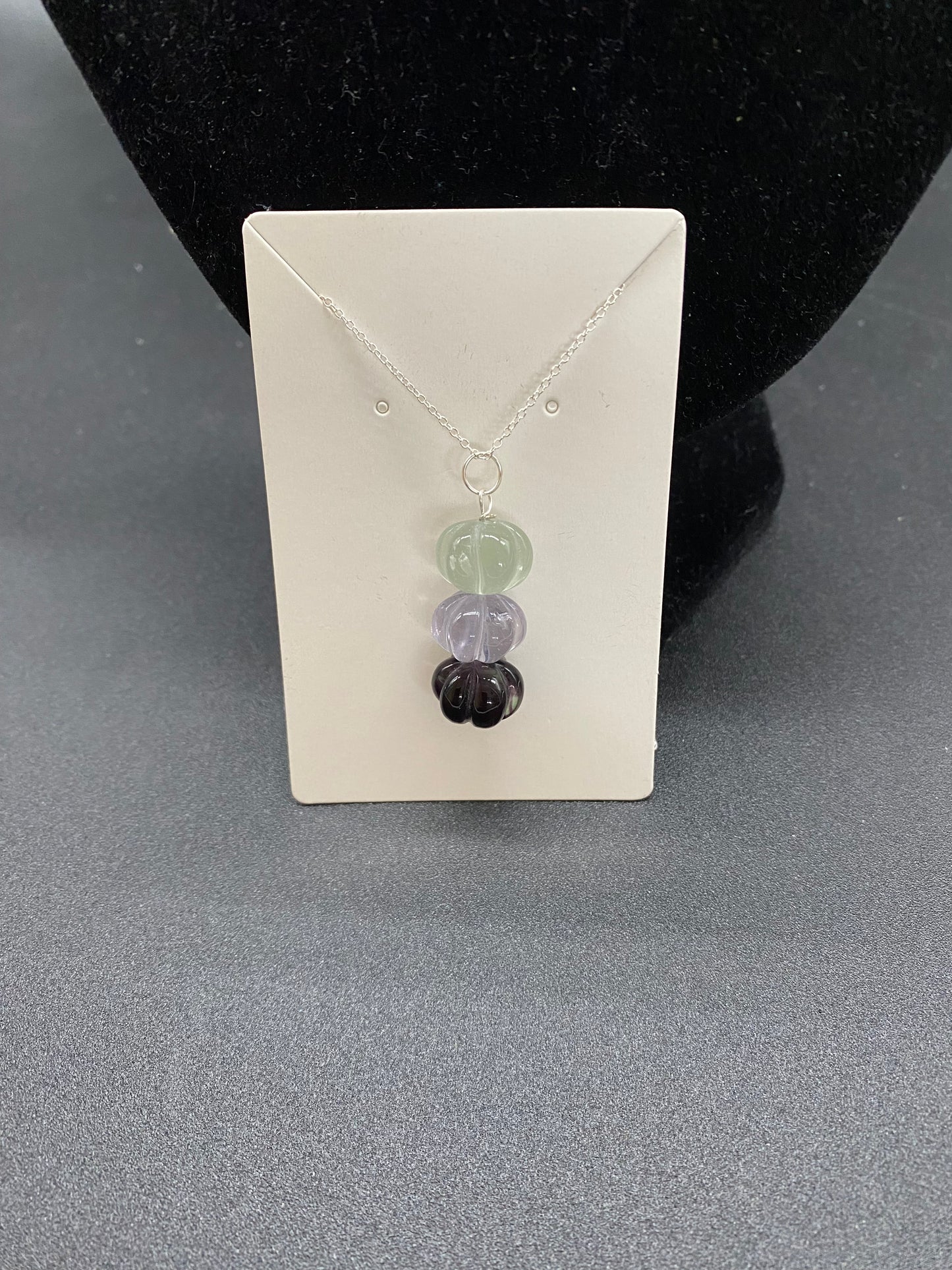 Chunky Fluorite Sterling Silver Necklace